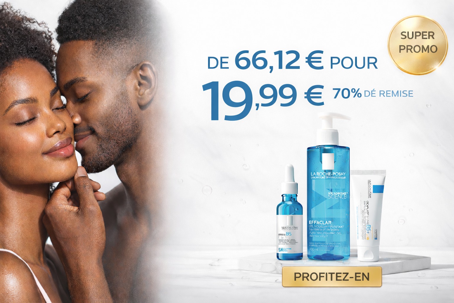 Super Promo La Roche-Posay - De 66,12 € pour 19,99 €, 70% de remise. Kit Hyalu B5, Effaclar Gel, Cicaplast Baume B5+. Profitez-en.